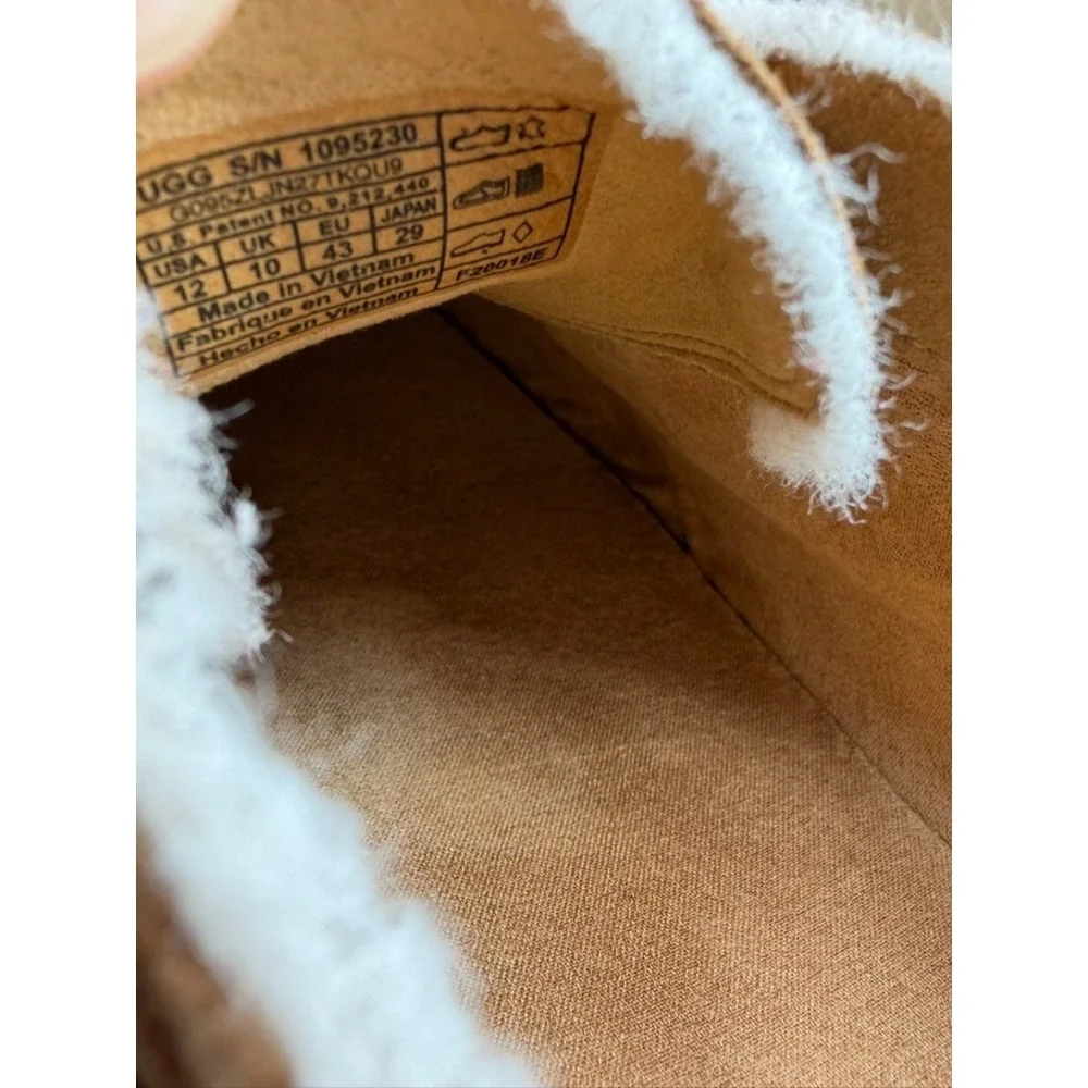 UGG Johanna Spill Seam Oxford Women's Size 12 Chestnut Suede Wool Wedge 1095230